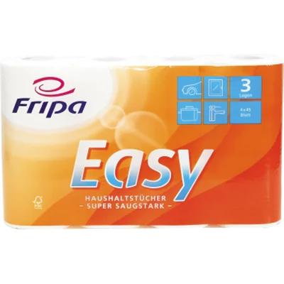 Fripa Küchenrolle EASY 3074003 3lg. 45Bl. Zellstoff hochws 4 St./Pack. Fripa Küchenrolle EASY 3074003 3lg. 45Bl. Zellstoff hochws 4 St./Pack.