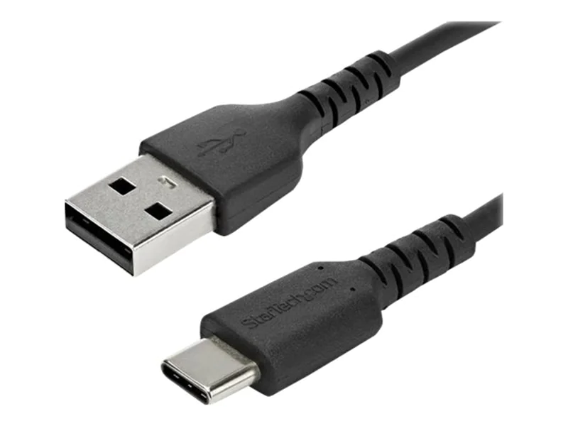 StarTech.com StarTech 2m USB-A auf USB-C Ladekabel - Dauerhaftes USB 2.0 auf USB Typ-C Datenübertragungs- und Schnellladekabel - Robuster TPE-Mantel Aramidfaser, M/M, 3A - Schwarz (RUSB2AC2MB)