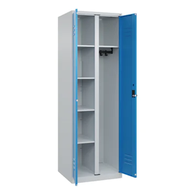 C+P Garderobenschrank Classic PLUS 600 x 1.850 x 500 mm (B x H x T) Stahl Farbe der Front: verkehrsrot Farbe des Korpus: lichtgrau