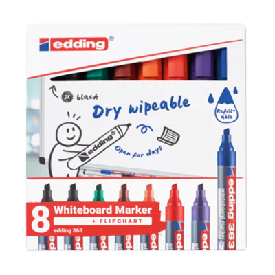 edding Whiteboardmarker 363 1-5mm farbig sortiert 8 St./Pack. edding Whiteboardmarker 363 1-5mm farbig sortiert 8 St./Pack.