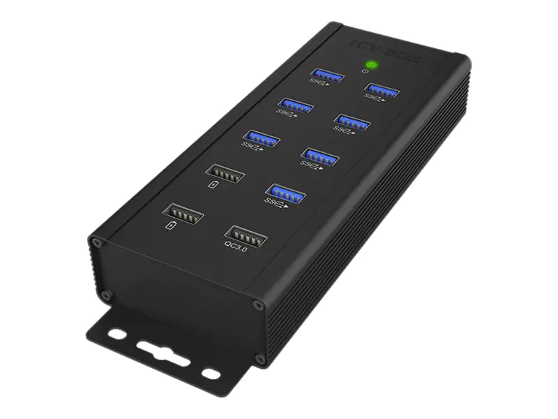 ICY BOX IB-HUB1703-QC3 - Hub - 7 x SuperSpeed USB 3.0 - Desktop, wandmontierbar