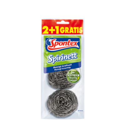 Spontex Topfreiniger Spirinett 10,5 x 23 x 4 cm (B x H x L) Edelstahl, recycelt silber 3 St./Pack. Spontex Topfreiniger Spirinett 10,5 x 23 x 4 cm (B x H x L) Edelstahl, recycelt silber 3 St./Pack.