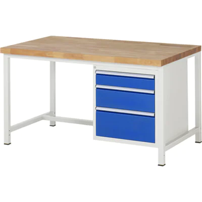 RAU Werkbank 8000 1.500 x 840-1.040 x 900 mm (B x H x T) enzianblau lichtgrau
