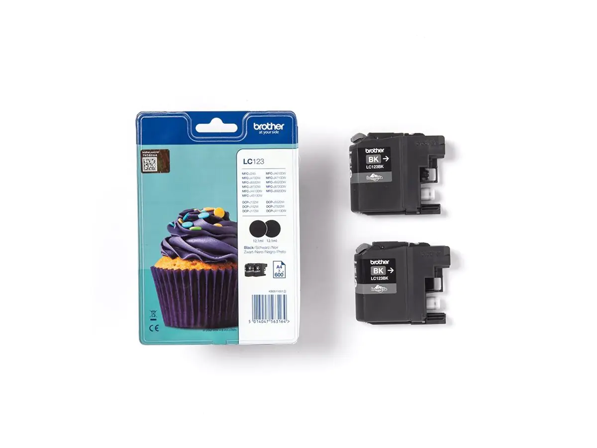 Brother Tinte LC123BKBP2 2er Pack Schwarz