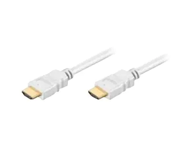 TECHly - HDMI-Kabel mit Ethernet - HDMI männlich zu HDMI männlich - 2 m - Dreifachisolierung - weiß - 4K Unterstützung