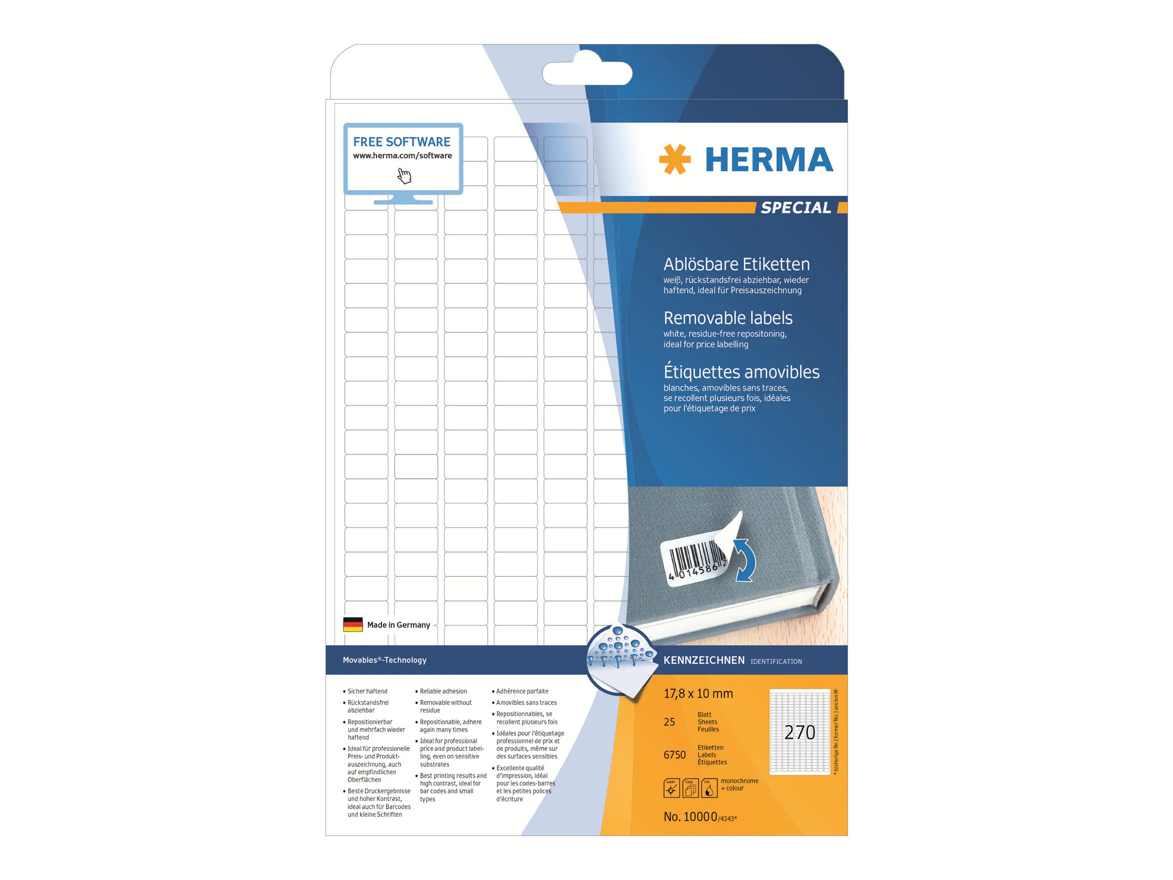HERMA Special - Papier - matt - selbstklebend, entfernbarer Klebstoff 10000