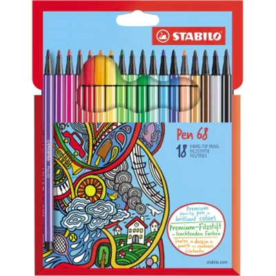 STABILO Fasermaler Pen 6818-7 M 1mm Rundpsitze sort. 18 St./Pack. STABILO Fasermaler Pen 6818-7 M 1mm Rundpsitze sort. 18 St./Pack.