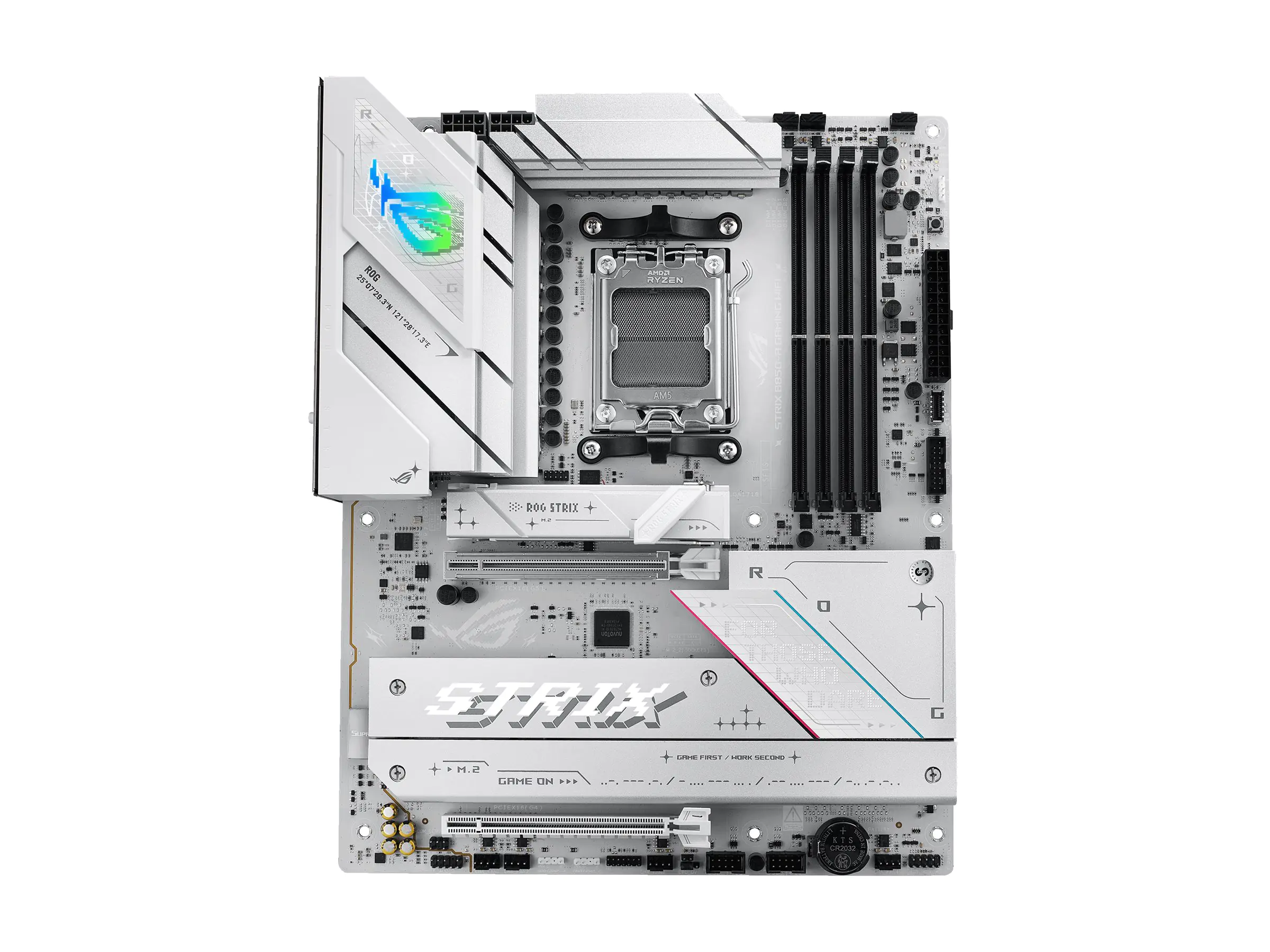 ASUS ROG STRIX B850-A GAMING WIFI - Motherboard - ATX - Socket AM5 - AMD B850 Chipsatz - USB-C 3.2 Gen 2x2, USB-C 3.2 Gen2, USB 3.2 Gen 2, USB 3.2 Gen 1 - 2.5 Gigabit LAN, Wi-Fi 7, Bluetooth - Onboard-Grafik (CPU erforderlich) - HD Audio (8-Kanal)