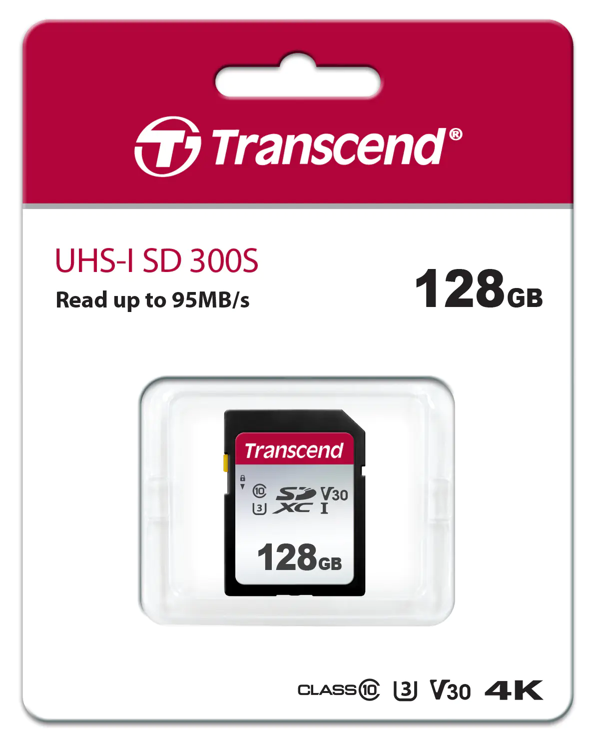 Transcend 300S - Flash-Speicherkarte - 128 GB - Video Class V30 / UHS-I U3 / Class10 - SDXC UHS-I