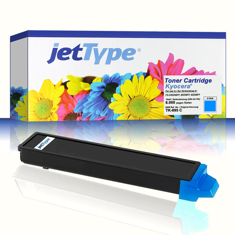 jetType Toner kompatibel zu Kyocera/Mita 1T0T2K0CNL TK895C Cyan 6.000 Seiten 1 Stück