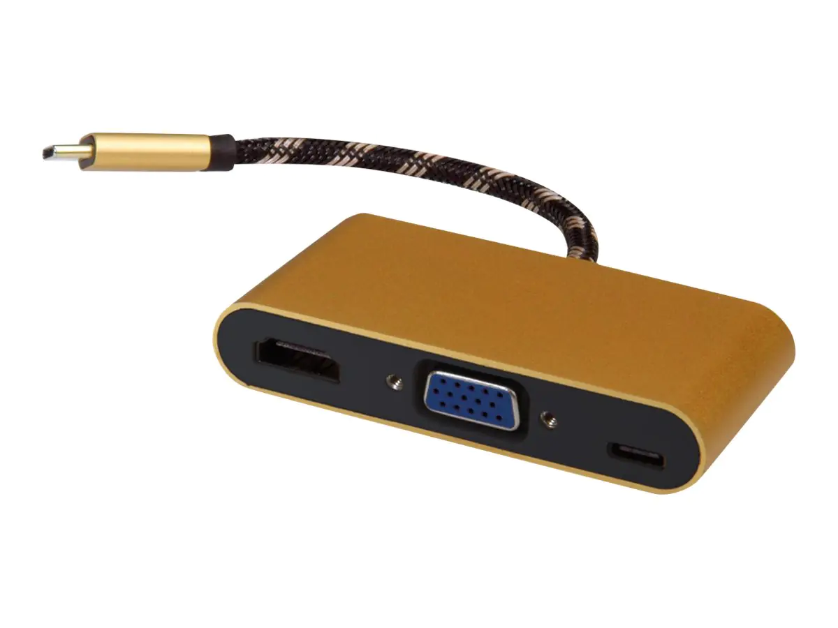 Roline Gold - Videoadapter - 24 pin USB-C männlich zu HD-15 (VGA), HDMI, 24 pin USB-C weiblich
