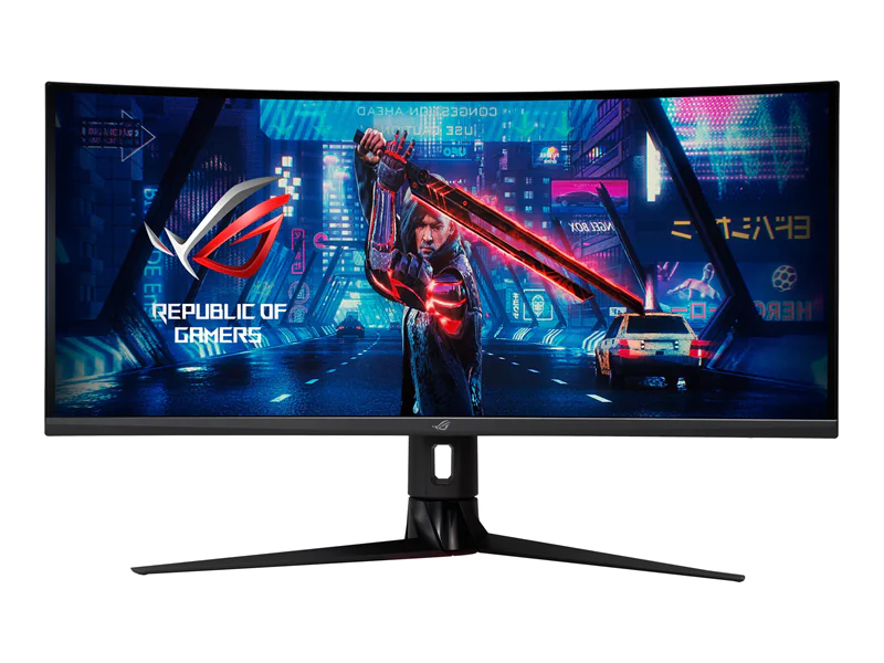 ASUS ROG Strix XG349C - LED-Monitor - Gaming - gebogen - 86.7 cm (34.14") - 3440 x 1440 UWQHD @ 144 Hz - IPS - 400 cd/m² - 1000:1 - DisplayHDR 400 - 1 ms - HDMI, DisplayPort, USB-C - Lautsprecher
