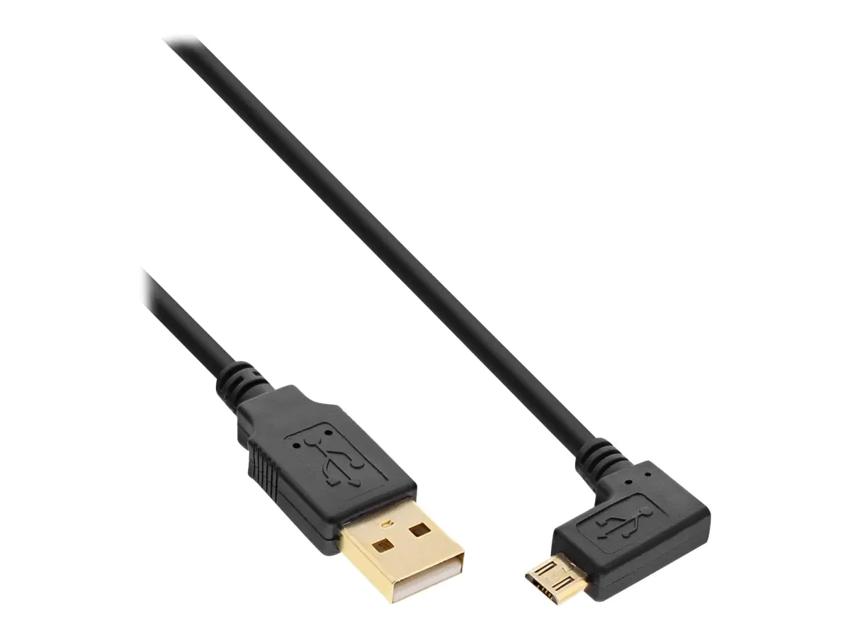 InLine - USB-Kabel - USB (M) gerade bis Micro-USB Typ B (M) gewinkelt - USB 2.0 - 1.5 m - Schwarz InLine - USB-Kabel - USB (M) gerade bis Micro-USB Typ B (M) gewinkelt - USB 2.0 - 1.5 m - Schwarz