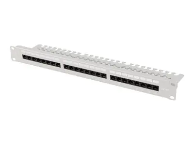 Lanberg Patch Panel - with shelf - Rack montierbar - CAT 6a - UTP - RJ-45 X 24 - RAL 7035