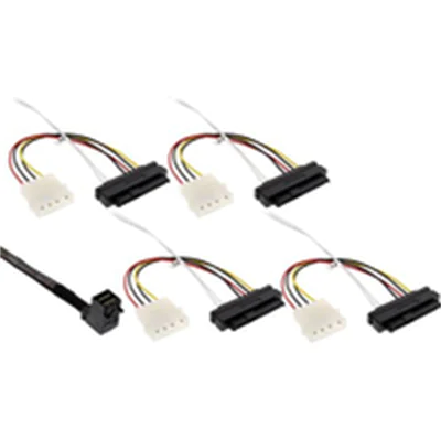 InLine - Internes SAS-Kabel - gerade durchgeführt - 4-Lane - 4x Mini SAS HD (SFF-8643) zu interne Stromversorgung, 4-polig, interne SAS, 29-polig (SFF-8482) - 50 cm - 90° Stecker - Schwarz InLine - Internes SAS-Kabel - gerade durchgeführt - 4-Lane - 4x Mini SAS HD (SFF-8643) zu interne Stromversorgung, 4-polig, interne SAS, 29-polig (SFF-8482) - 50 cm - 90° Stecker - Schwarz
