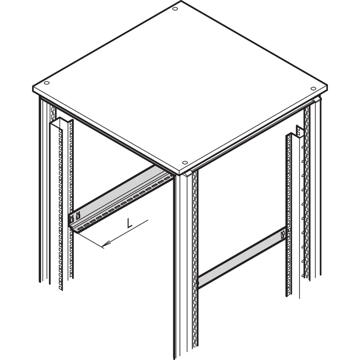 Schroff - Gleitschienenmontagesatz - 1U - 48.3 cm (19") (Packung mit 10)