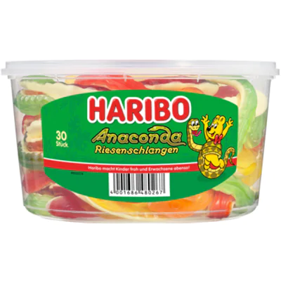 HARIBO Fruchtgummi Anaconda Riesenschlangen 1.200 g/Pack. HARIBO Fruchtgummi Anaconda Riesenschlangen 1.200 g/Pack.