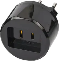 Brennenstuhl 1508500010, Typ A, Typ C (Euro-Stecker), 250 V, 2,5 A, Schwarz