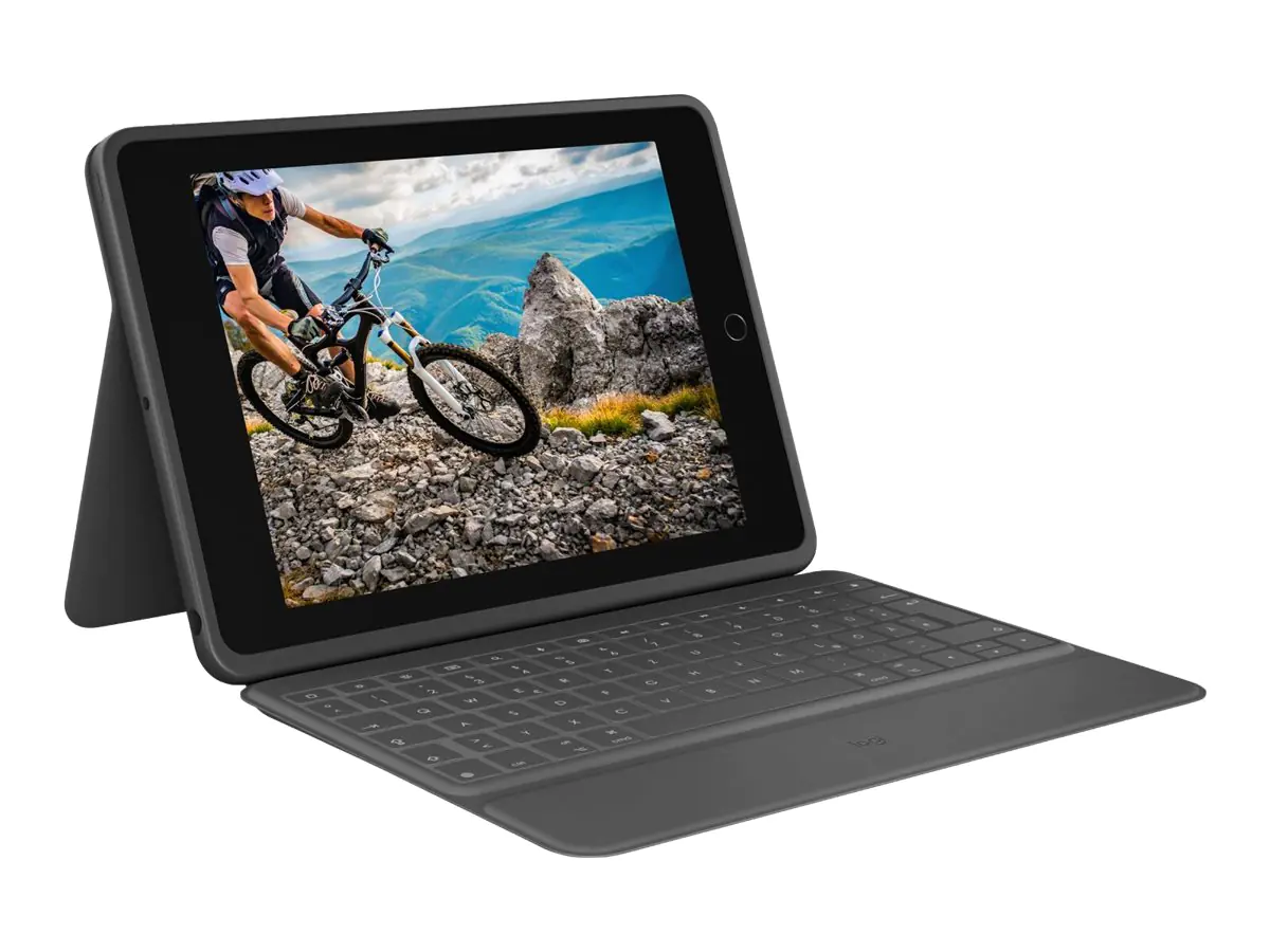 Logitech Rugged Folio - Tastatur und Foliohülle - Apple Smart connector - QWERTY - Nordisch (Dänisch/Finnisch/Norwegisch/Schwedisch) - Graphite - für Apple 10.9-inch iPad (10. Generation)