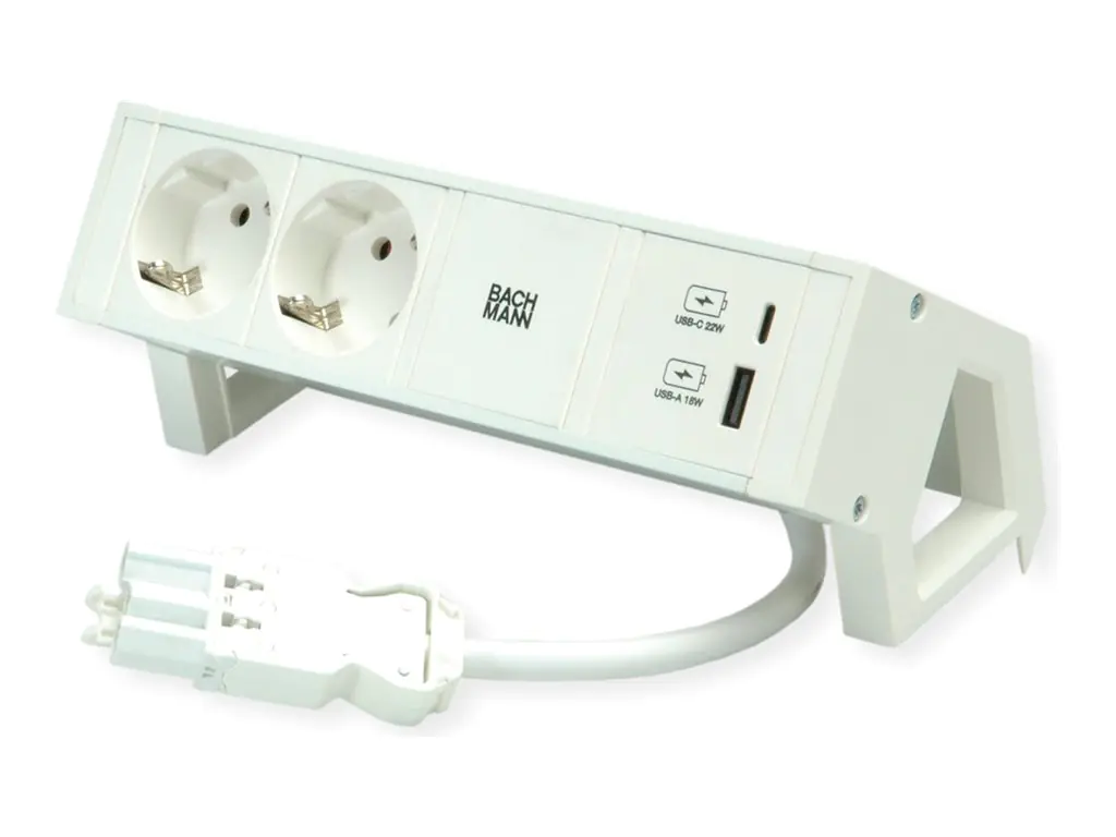 Bachmann DESK 2 - Steckdosenleiste - Eingabe, Eingang GST18 - Ausgangsanschlüsse: 4 (USB, 24 pin USB-C, 2-polig) 902.3201