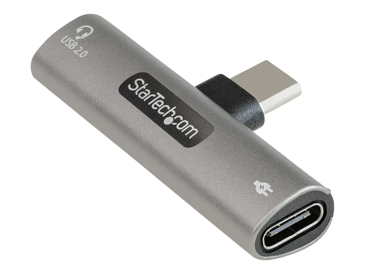 StarTech USB C Audio & Charge Adapter, USB-C Audio Adapter with USB-C Audio Headphone/Headset Port and 60W USB Type-C Power Delivery Pass-through Charger, For USB-C Phone/Tablet/Laptop - USB-C Audio/Charging (CDP2CAPDM) - Dockingstation - USB-C