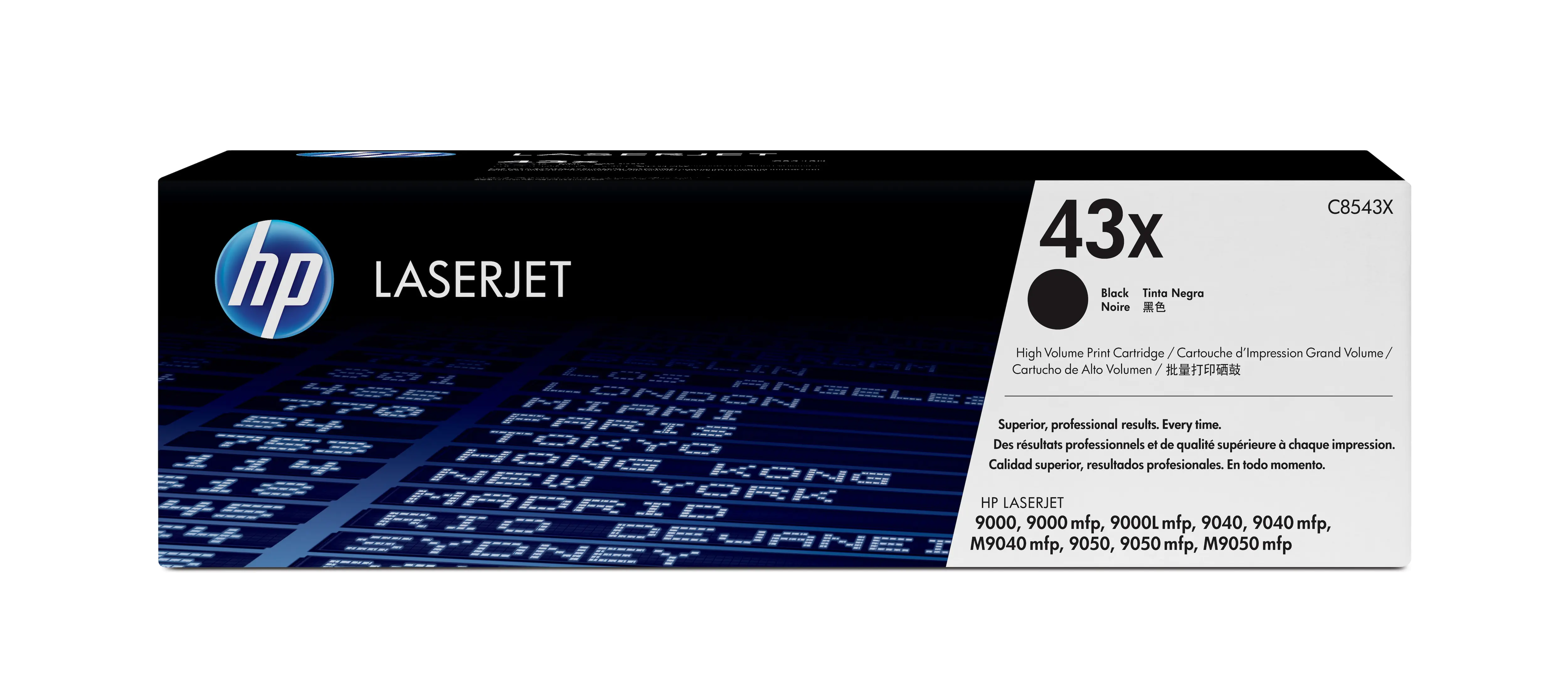 HP 43X - Hohe Ergiebigkeit - Schwarz - original - LaserJet - Tonerpatrone (C8543X) - für LaserJet 9000, 9040, 9050, 9055, 9065, 9085 HP 43X - Hohe Ergiebigkeit - Schwarz - original - LaserJet - Tonerpatrone (C8543X) - für LaserJet 9000, 9040, 9050, 9055, 9065, 9085