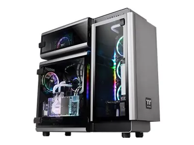 Thermaltake Level 20 - Tempered Glass Edition - Tower - E-ATX - keine Spannungsversorgung (PS/2) - Aluminium, Space-grau - USB/Audio