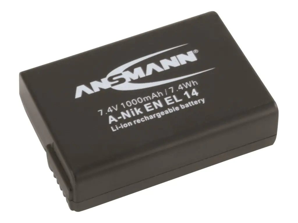 ANSMANN A-Nik EN EL 14 - Batterie - Li-Ion - 1000 mAh - für Nikon D3200, D5100, D5200, D5300, D5500, D5600, Df; Coolpix P7000, P7100, P7700, P7800 ANSMANN A-Nik EN EL 14 - Batterie - Li-Ion - 1000 mAh - für Nikon D3200, D5100, D5200, D5300, D5500, D5600, Df; Coolpix P7000, P7100, P7700, P7800