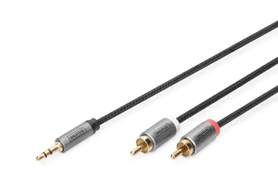 Digitus - Audiokabel - mini-phone stereo 3.5 mm männlich zu RCA x 2 männlich - 1 m - Schwarz