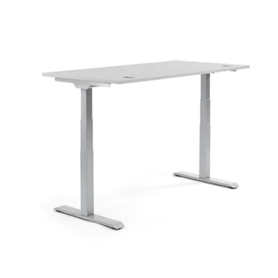 Schreibtisch FLEX MODUL Maße: 2.000 x 605-1.255 x 800 mm (B x H x T) Spanplatte, melaminharzbeschichtet lichtgrau