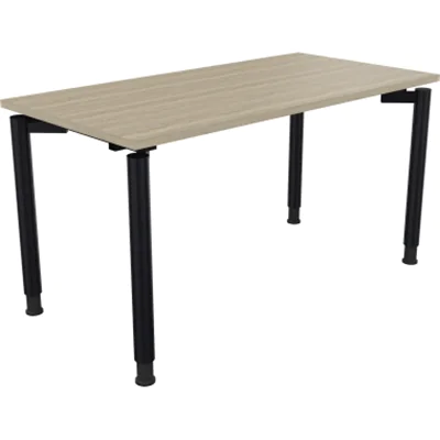 Schreibtisch Vierfuß Rundrohr B1400xT700xH680-820 an/Eiche Natur