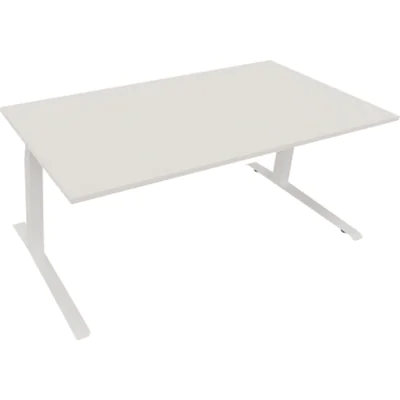 Sitz-/Stehtisch Kufe Doppels. Quad. B1800xT900xH645-1275 ws/Weiß