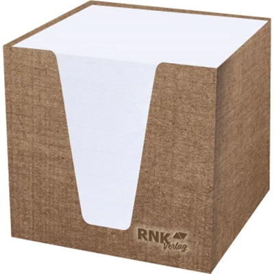 RNK Verlag Zettelbox Eco 9,2 x 9,2 x 9,2 cm (B x H x T) 9 x 9 cm (B x H) 900 Bl. gefüllt Karton braun