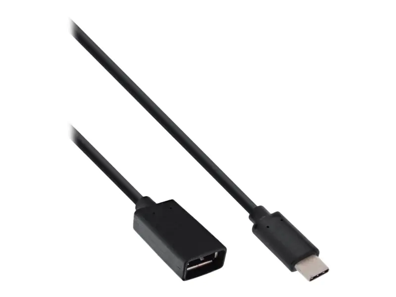 InLine - USB-Adapter - USB-C (M) bis USB Typ A (W) - USB 3.1 - 3 A - 15 cm - Schwarz