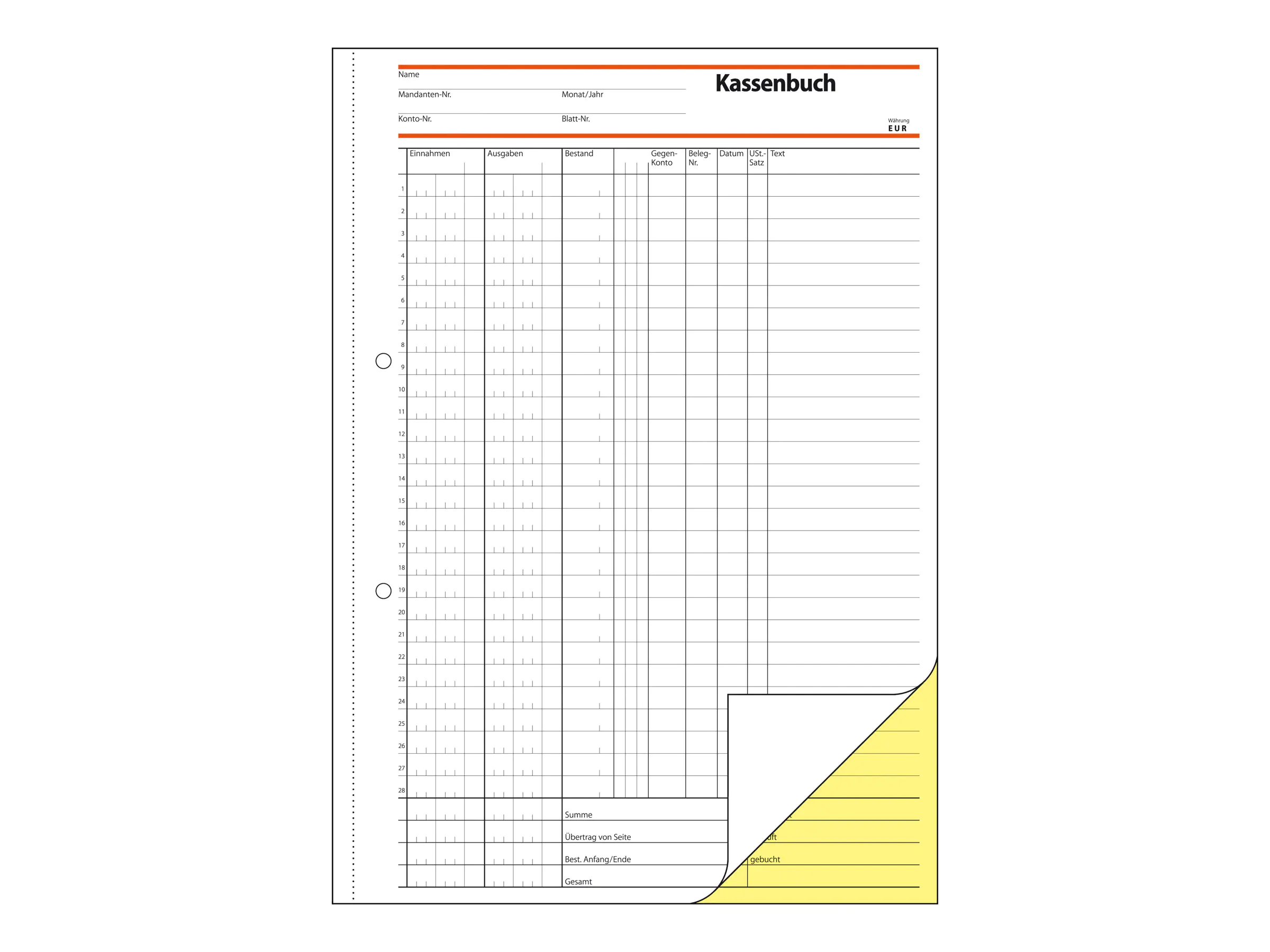 Sigel Kassenbuch - 40 Blatt - A4 (210 x 297 SD056