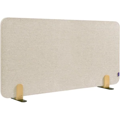 LEGAMASTER ELEMENTS Tischtrennwand akustik 60x120cm beige Halterungen, Schreibtisch-Trennwand, Beige, 1200 x 21 mm, Stoff, B - s2 d0, FSC C158462 7-209834