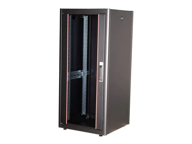 Equip Basic Flex Line - Schrank Netzwerkschrank - 600x600 mm, mit Glastür, abnehmbare und abschließbare Paneele, montiert - freistehend - Schwarz, RAL 9005 - 26U - 48.3 cm (19") EBF-26-6060-B-BAAA