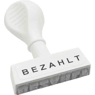 WEDO Textstempel BEZAHLT 1939 45mm Kunststoff weiß WEDO Textstempel BEZAHLT 1939 45mm Kunststoff weiß