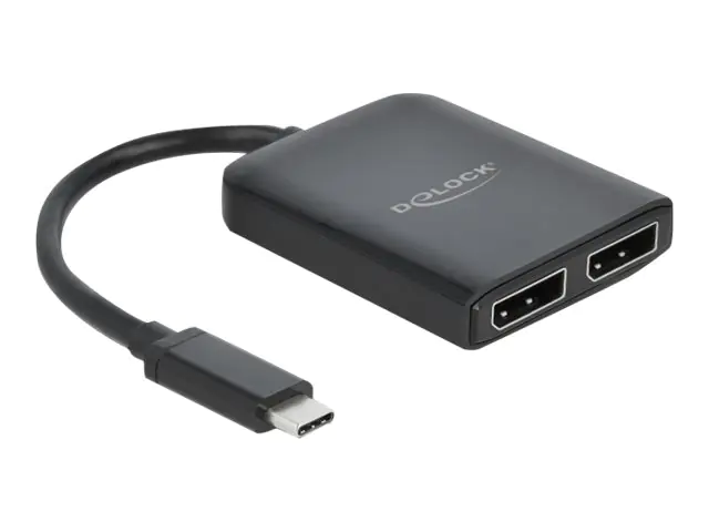 Delock USB Type-C Splitter (DP Alt Mode) to 2 x DisplayPort MST / VXP - Video-Verteiler - 2 x DisplayPort - Desktop