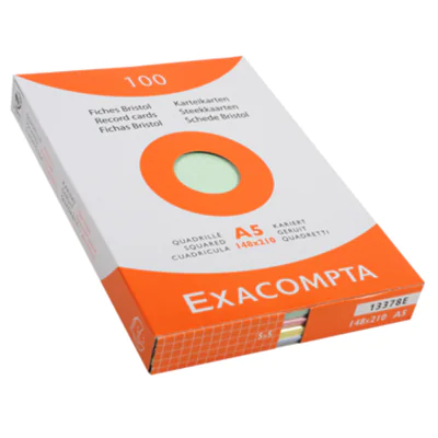 Exacompta Karteikarte DIN A5 kariert je 25 x grün, rosa, gelb, azurblau 100 St./Pack. Exacompta Karteikarte DIN A5 kariert je 25 x grün, rosa, gelb, azurblau 100 St./Pack.