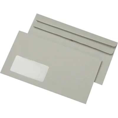 MAILmedia Briefumschlag Kompakt mit Fenster 75g/m² mit Selbstklebung Recyclingpapier grau 1.000 St./Pack. MAILmedia Briefumschlag Kompakt mit Fenster 75g/m² mit Selbstklebung Recyclingpapier grau 1.000 St./Pack.
