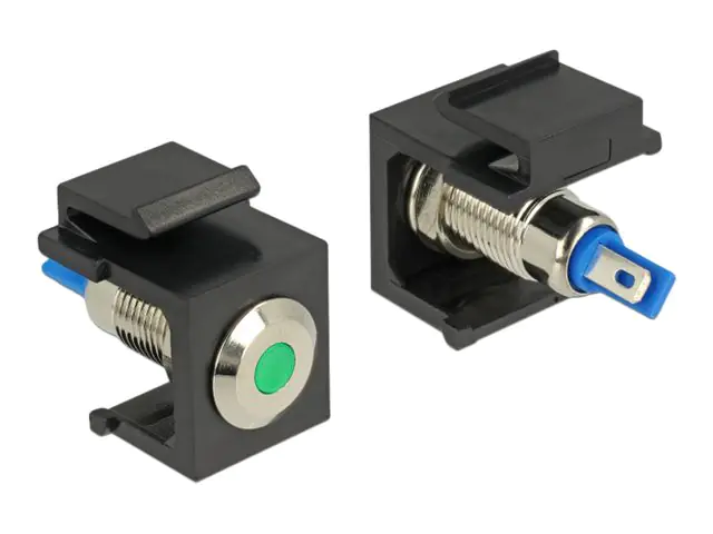 Delock Keystone LED green 6 V flat - Modulare Eingabe - Schwarz
