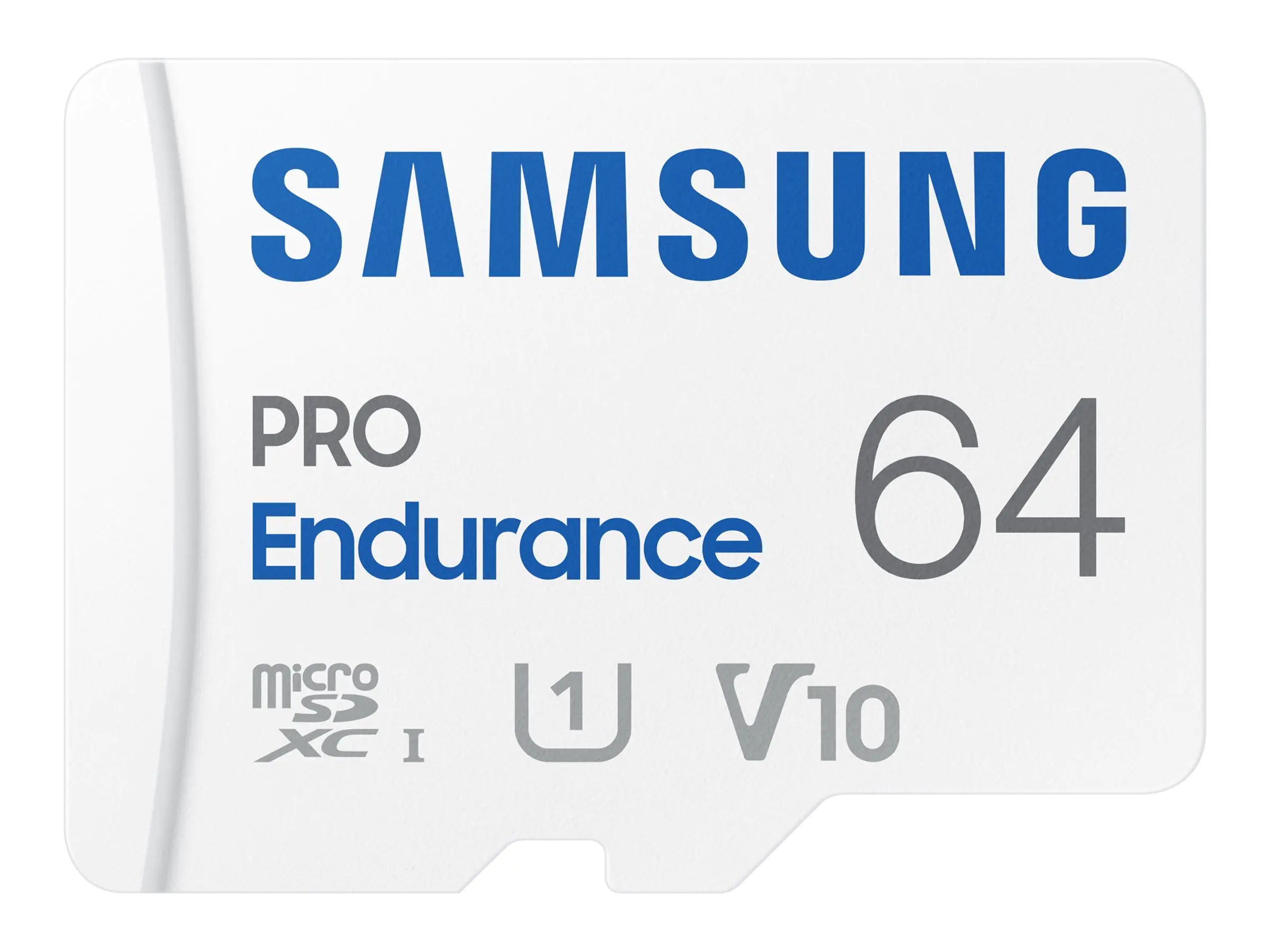 Samsung PRO Endurance MB-MJ64KA - Flash-Speicherkarte (microSDXC-an-SD-Adapter inbegriffen) - 64 GB - Video Class V10 / UHS-I U1 / Class10 - microSDXC UHS-I - weiß