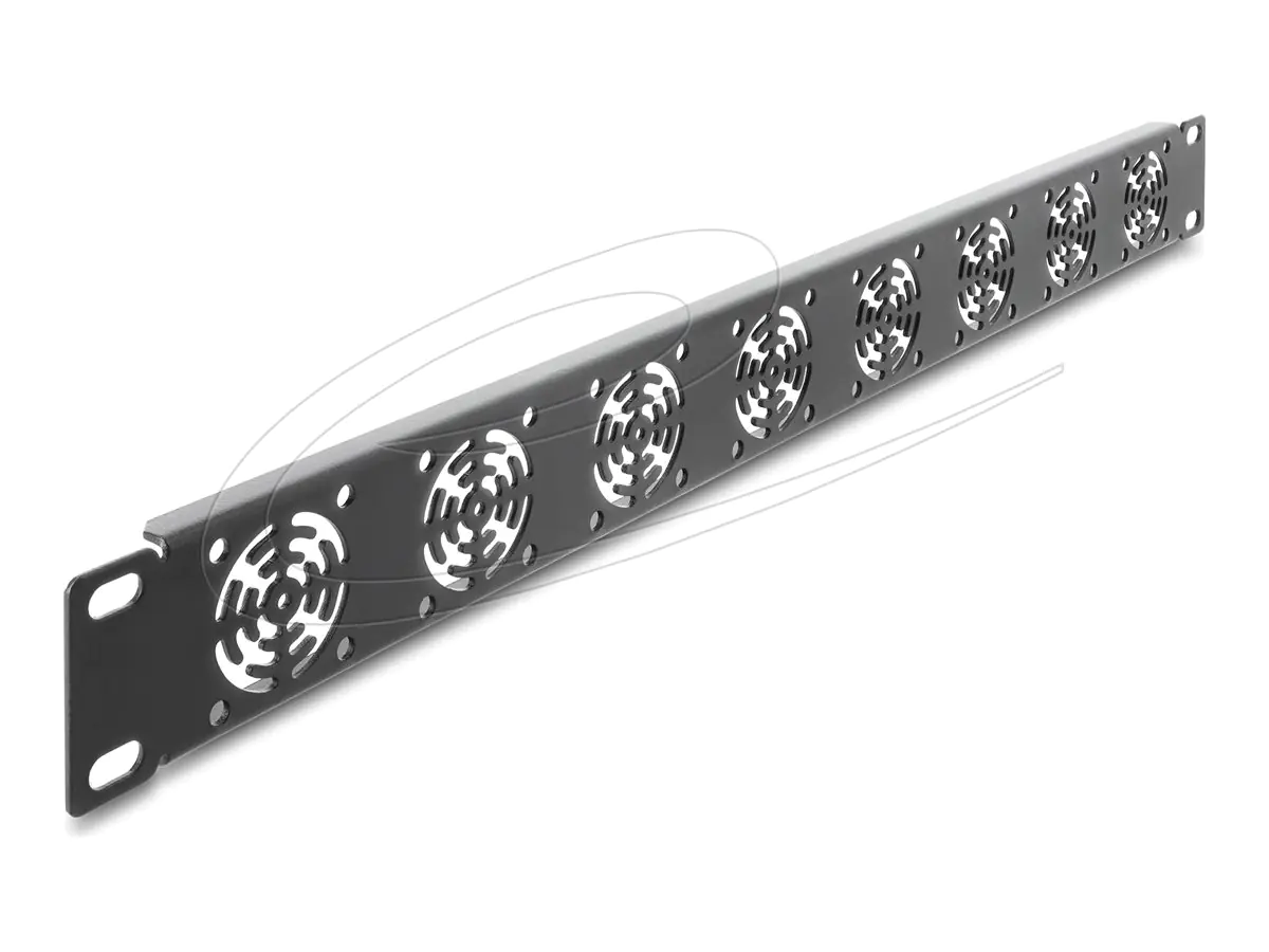 Delock 67414, Abdeckplatte, Eingebauter Ventilator, Metall, Dunkles Grau, 1 Stück(e)