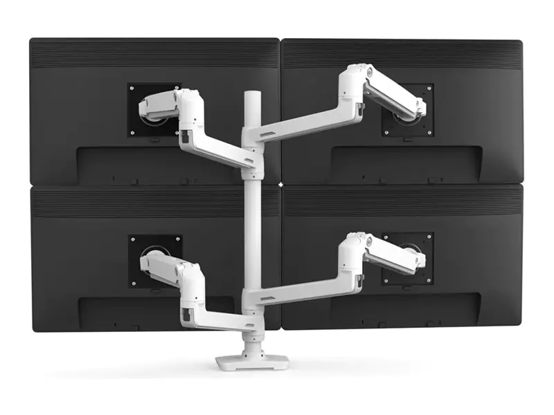 Ergotron LX - Befestigungskit (4 Arme, hohe Säule) - für 4 LCD-Anzeigen - Aluminium, Stahl - weiß - Bildschirmgröße: bis zu 101,6 cm (bis zu 40 Zoll) 45-509-216-4