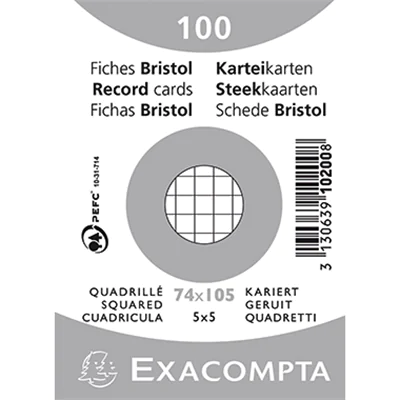 Exacompta Karteikarte 10200SE DIN A7 kariert weiß 100 St./Pack. Exacompta Karteikarte 10200SE DIN A7 kariert weiß 100 St./Pack.