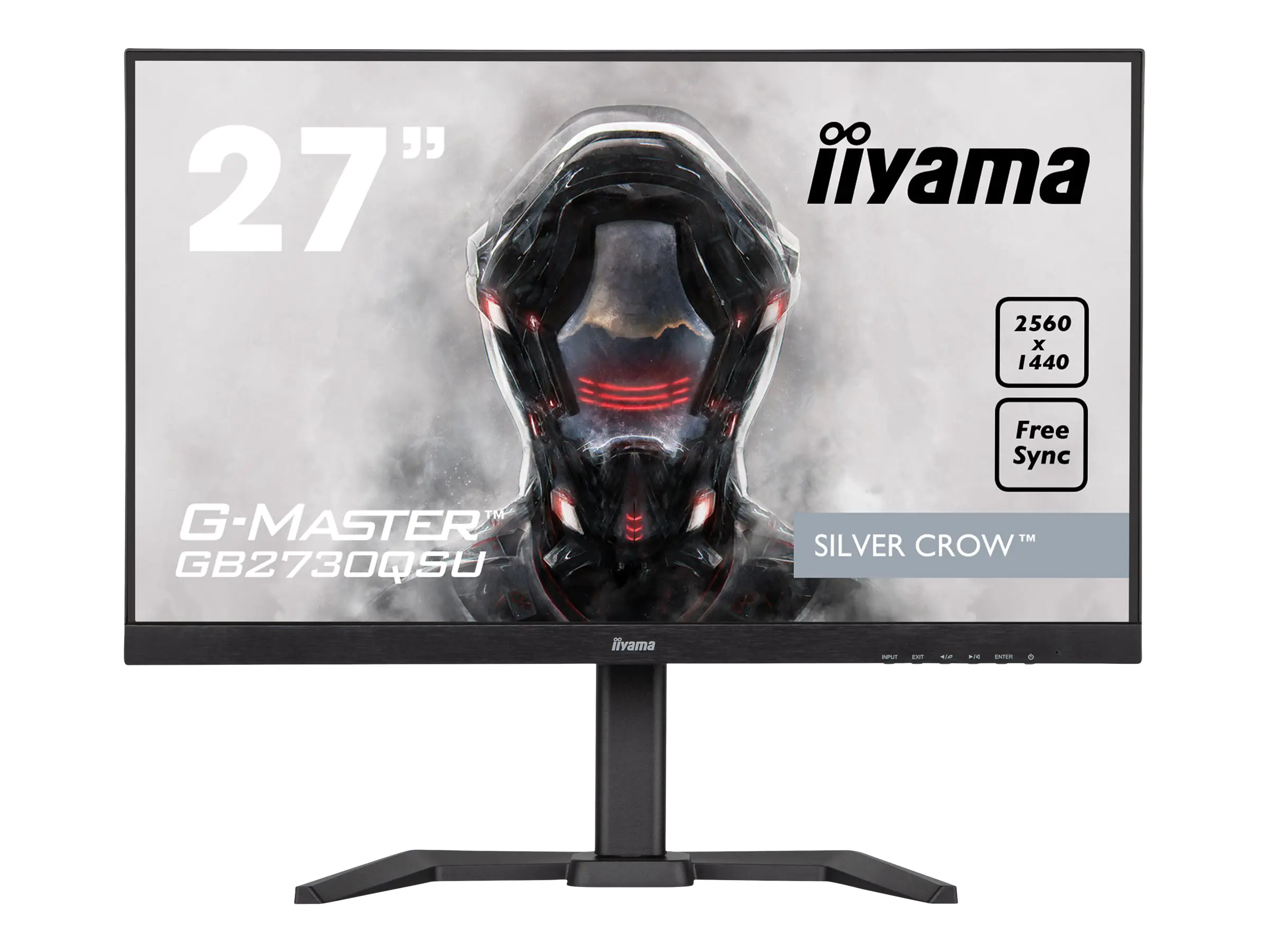 iiyama G-MASTER Silver Crow GB2730QSU-B5 - LED-Monitor - 68.5 cm (27") - 2560 x 1440 WQHD @ 75 Hz - TN - 350 cd/m² - 1000:1 - 1 ms - HDMI, DVI-D, DisplayPort - Lautsprecher - Schwarz