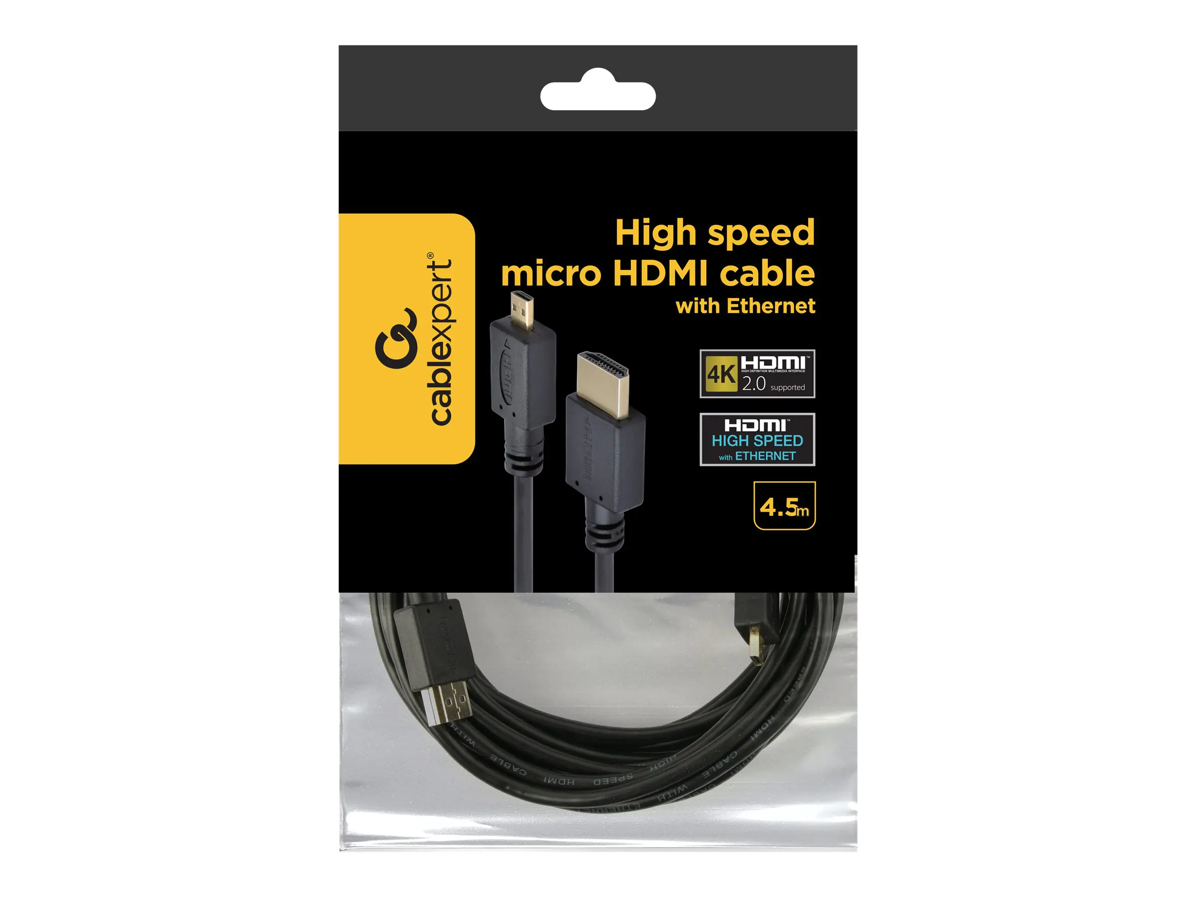 Gembird HDMI-Kabel - 19 pin micro HDMI Type D männlich zu HDMI männlich