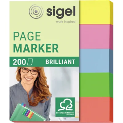 SIGEL Haftmarker Brillant HN625 12x50mm farbig sortiert 5 St./Pack. SIGEL Haftmarker Brillant HN625 12x50mm farbig sortiert 5 St./Pack.