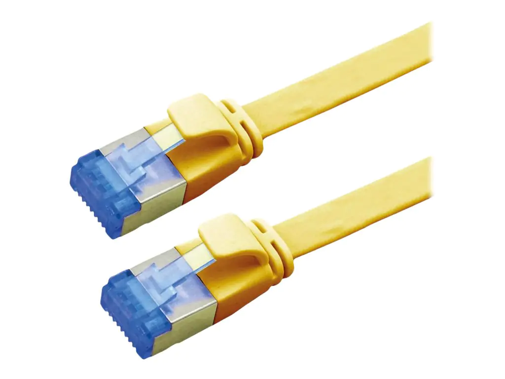 VALUE - Patch-Kabel - RJ-45 (M) zu RJ-45 (M) - 2 m - FTP - CAT 6a - geformt, ohne Haken, verseilt, extraflach, 10 Gigabit Ethernet - Gelb